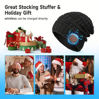 Wireless Music Hat, Chunky Knitted Hat Wireless Beanie Hat, Snow plus Velvet Warm Wireless Music Headphone Hat, Sports & Outdoor Hats