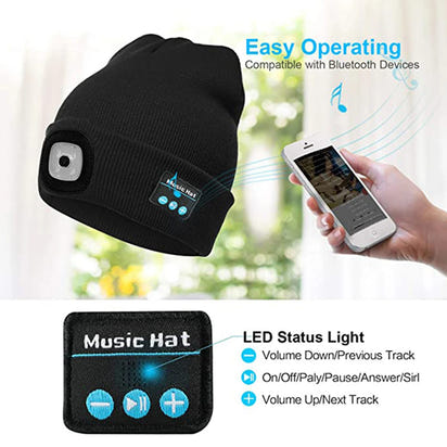 BeamBea™ - Beanie with Light Beam & Bluetooth Music